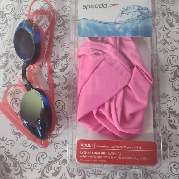 Speedo Swim Cap with goggle Adult 15 years and up - Picture 1 of 6